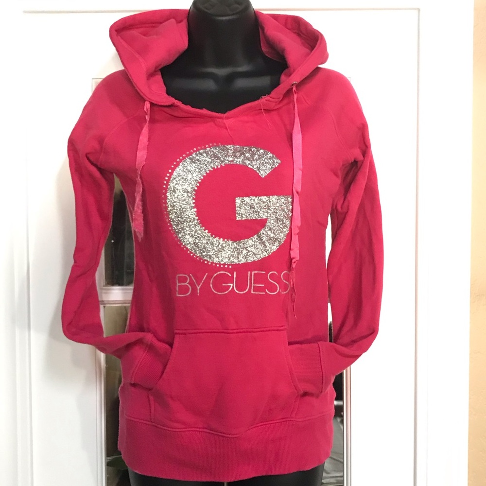 💕G by Guess fuschia pull over hoodie sz S💕
